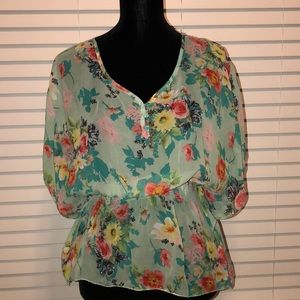 Dressy Floral Sheer Top